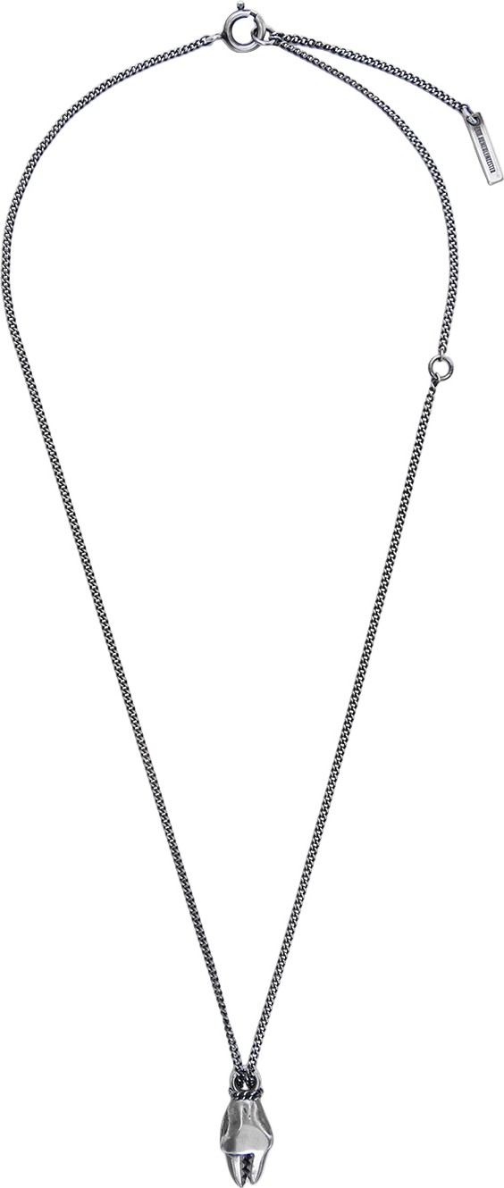 Ann Demeulemeester Silver Short Crab Claw Necklace