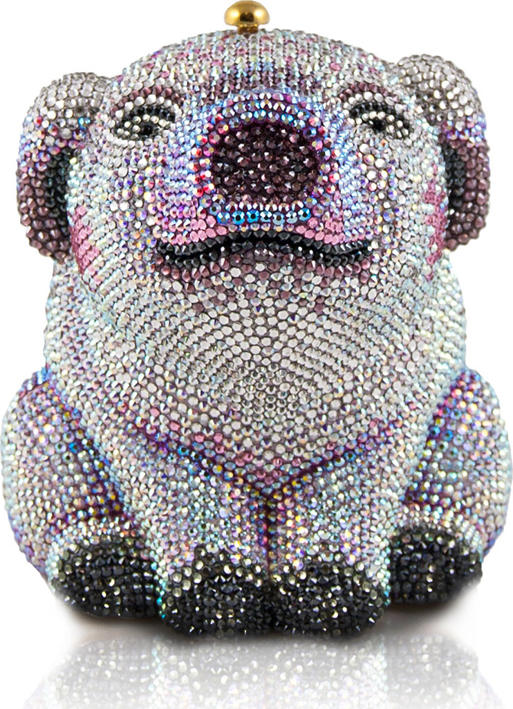 Judith Leiber Piglet Crystal Minaudiere Clutch Bag