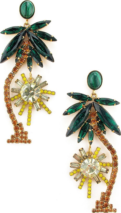 Elizabeth Cole Pamela Palm Tree Dangle Earrings
