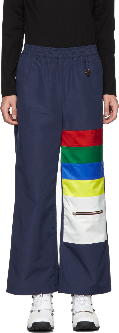Xander Zhou Navy Stripe Trousers