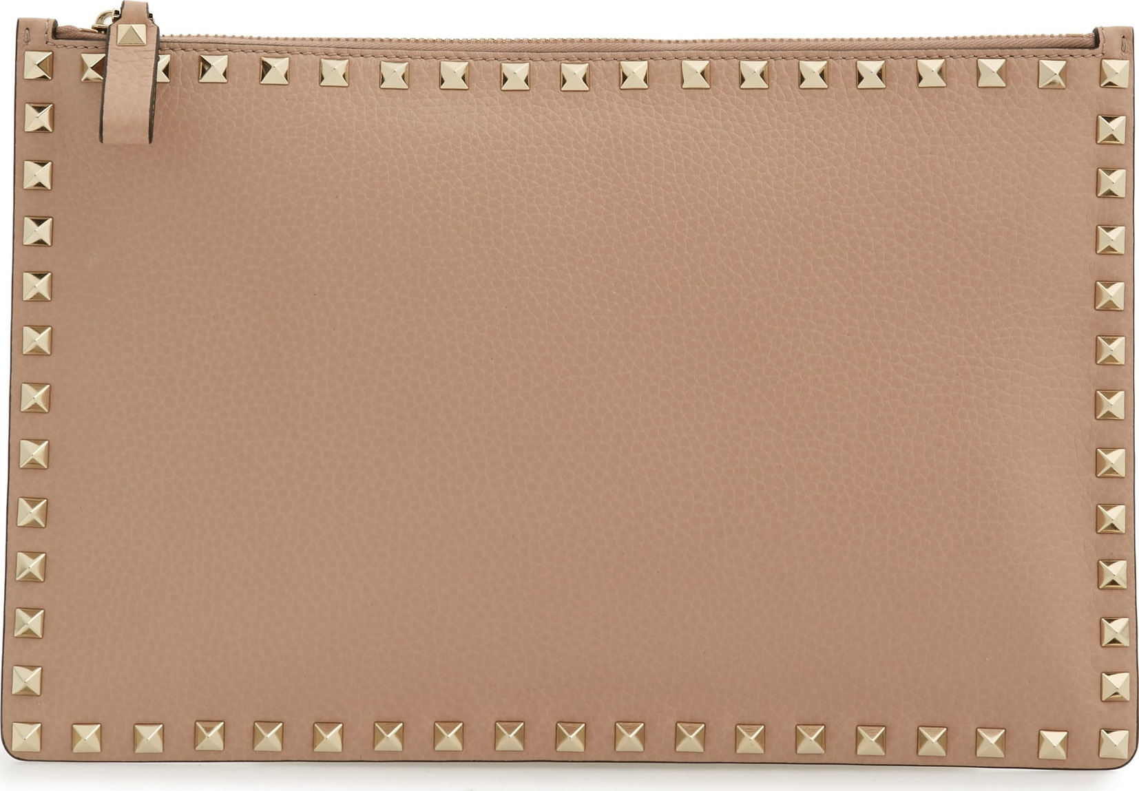 Valentino Large Rockstud Flat Leather Pouch