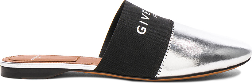 Givenchy Leather Bedford Logo Trim Flat Mules
