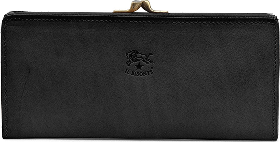 Il Bisonte Soft Leather Continental Wallet, Black