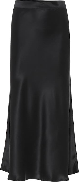 Asceno Berlin silk-satin midi skirt