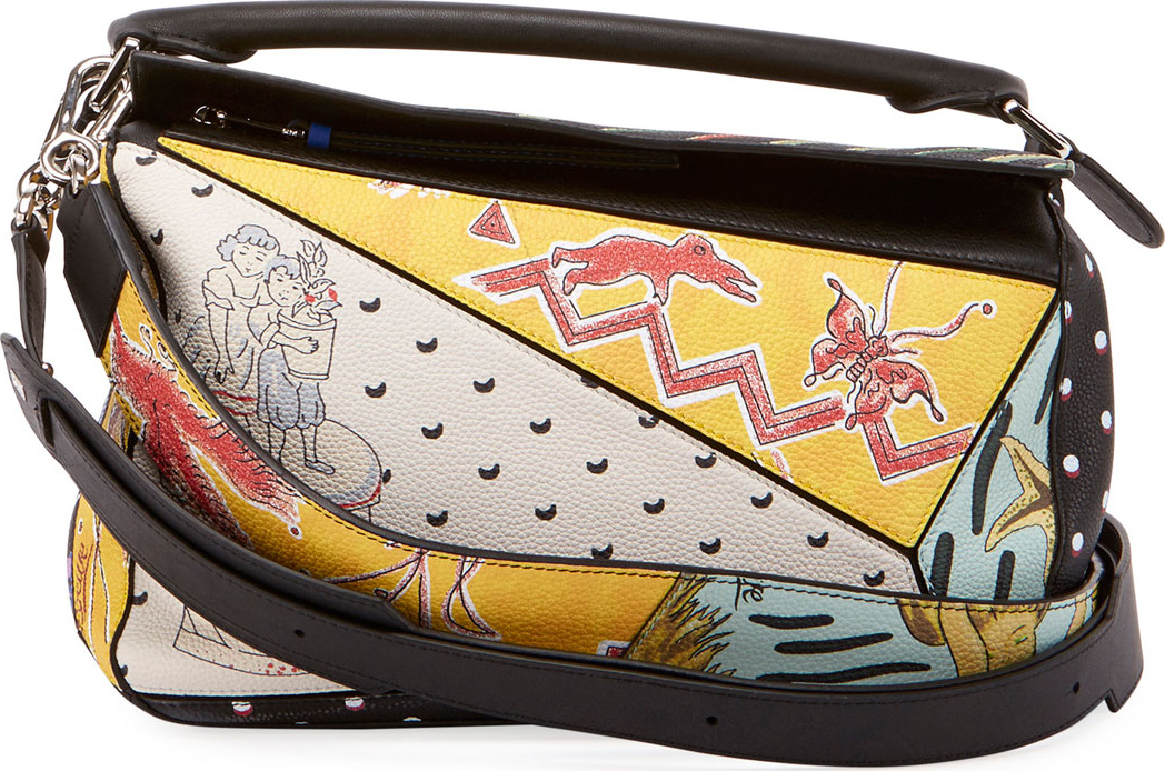 LOEWE x Paula's Ibiza II Patchwork Satchel Bag