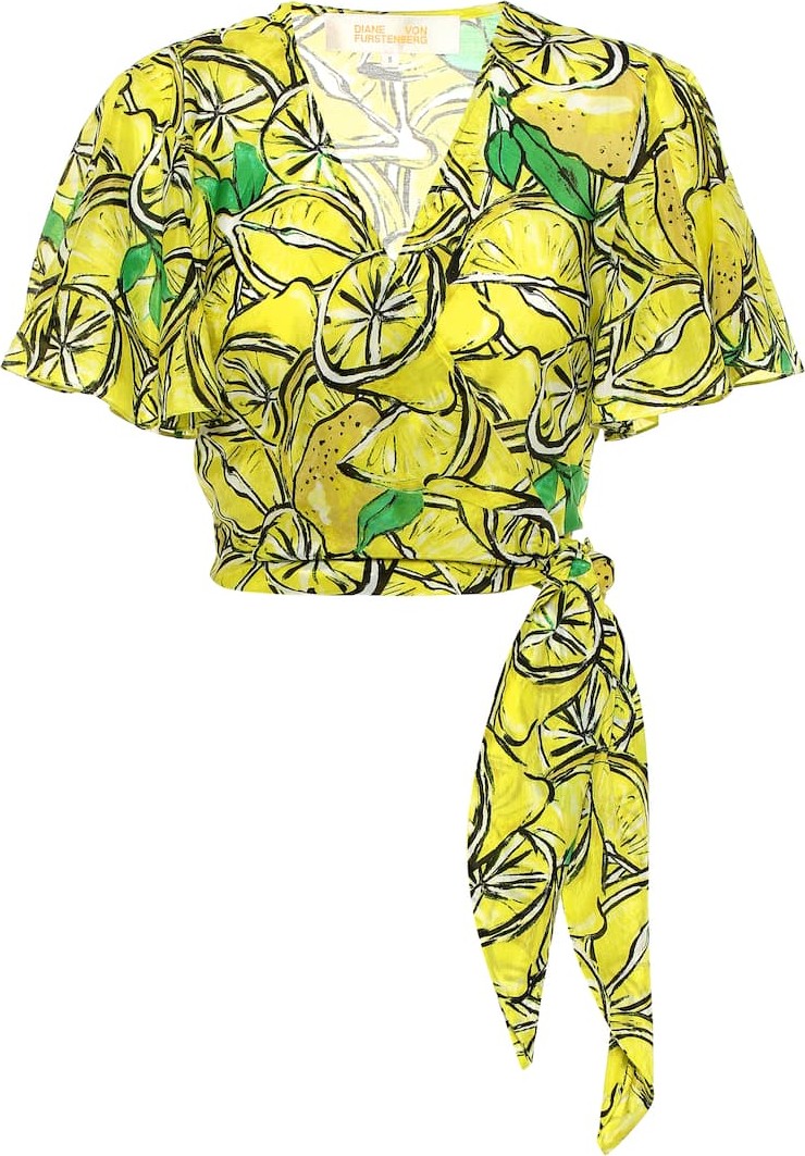 DIANE von FURSTENBERG Hailey printed cotton and silk top
