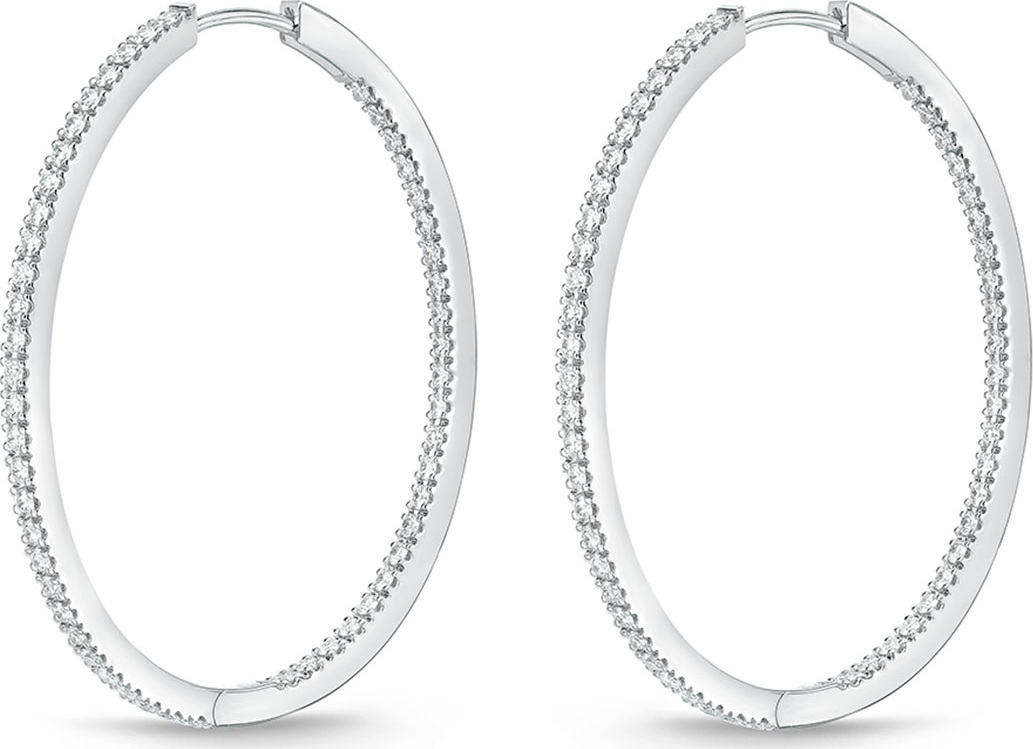 Memoire 18K White Gold & Diamond Infinity Hoop Earrings, 1.25 tdcw