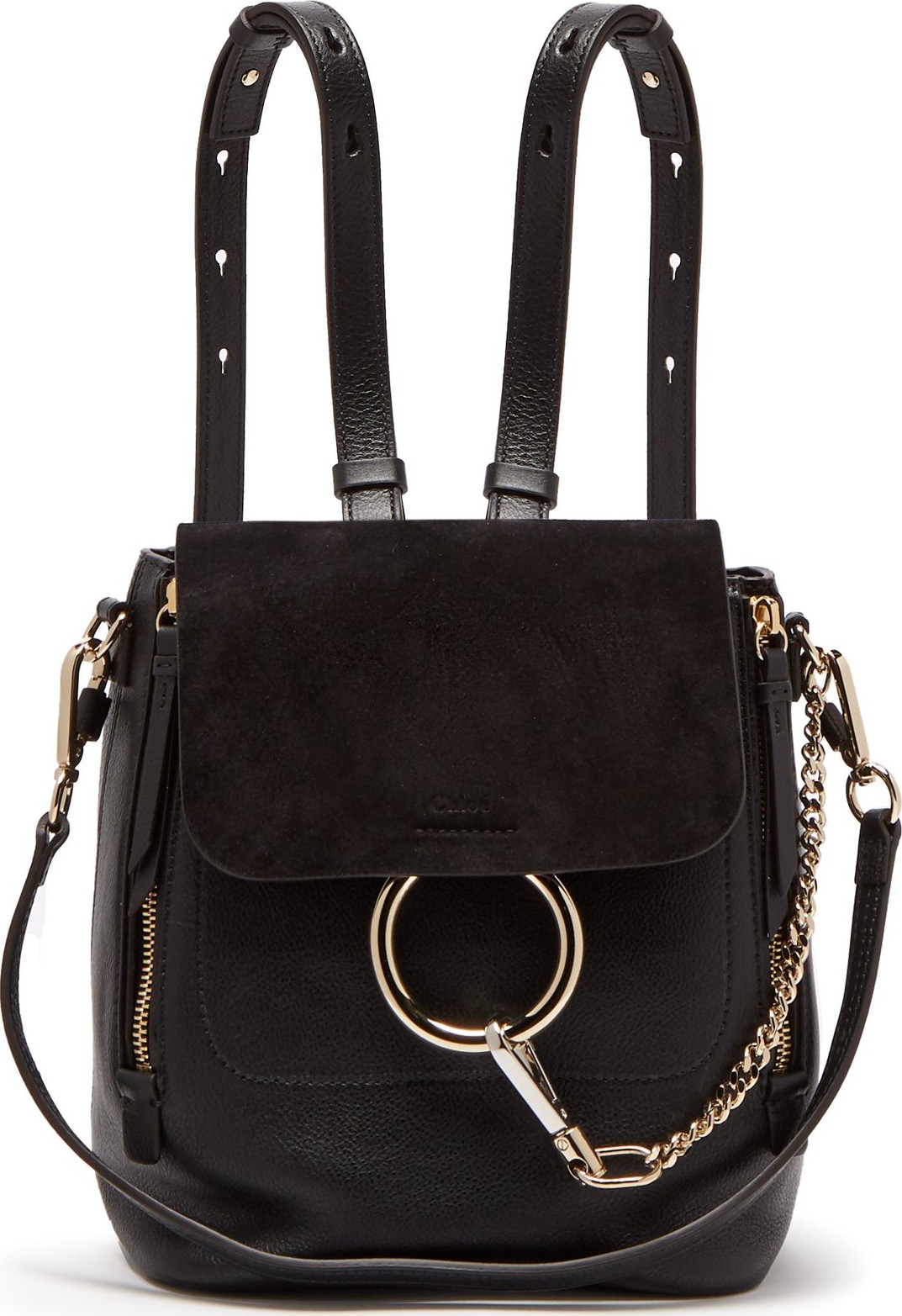 Chloe Faye suede and leather small backpack