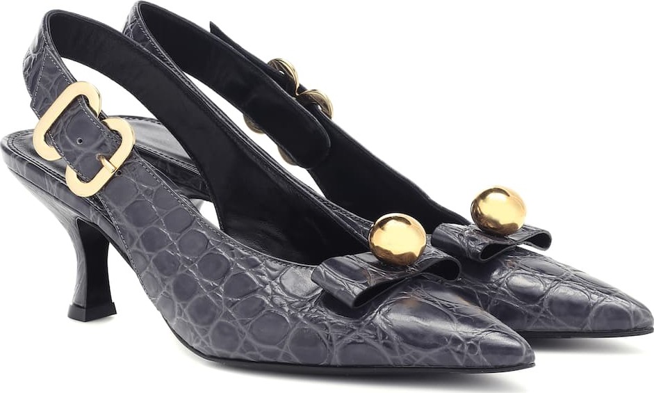 Erdem Ellory embossed leather pumps
