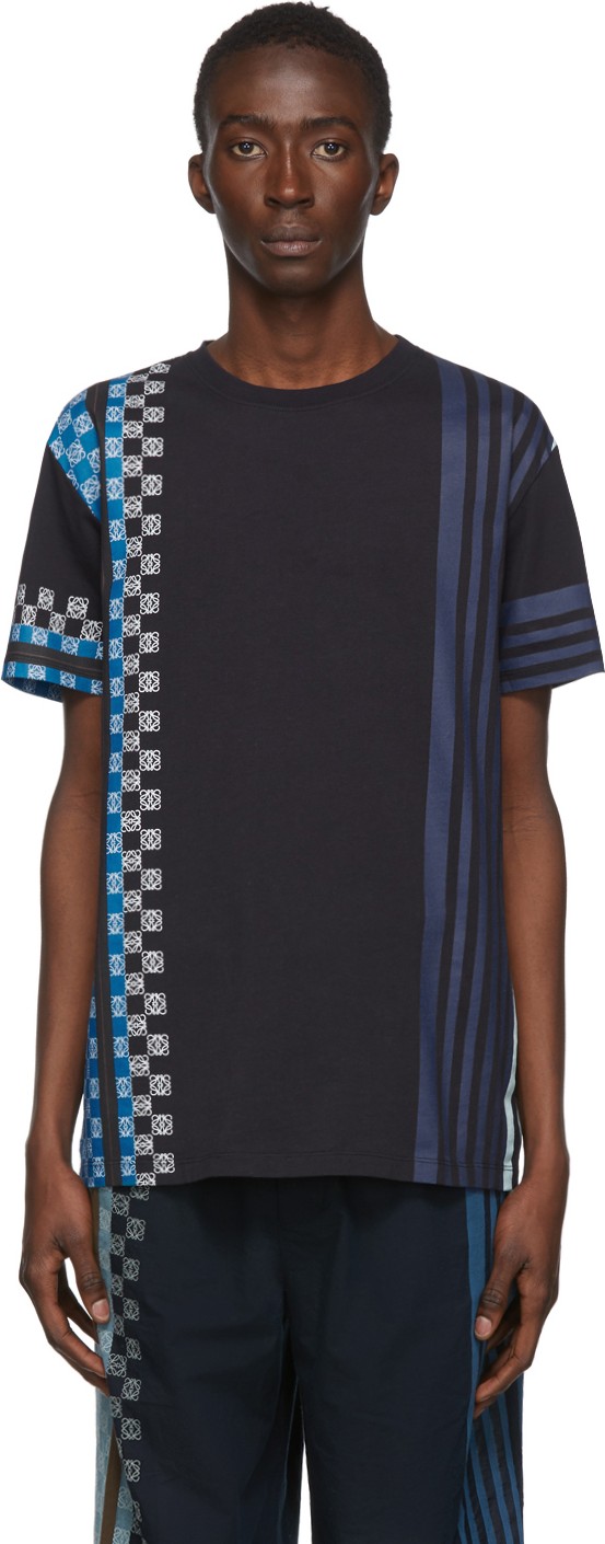 LOEWE Navy Stripe Anagram T-Shirt