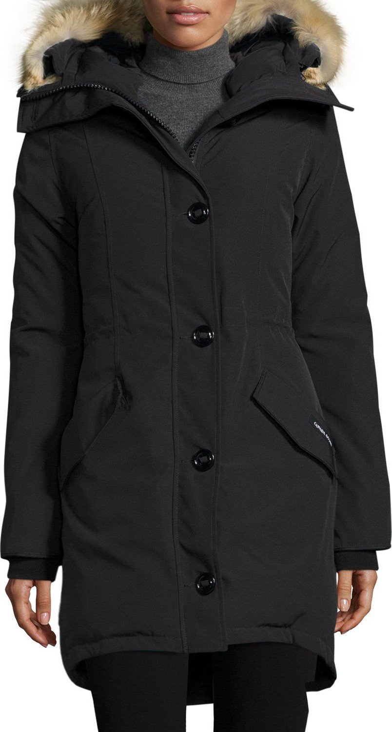 Canada Goose Rossclair Fur-Trim Hooded Down Parka