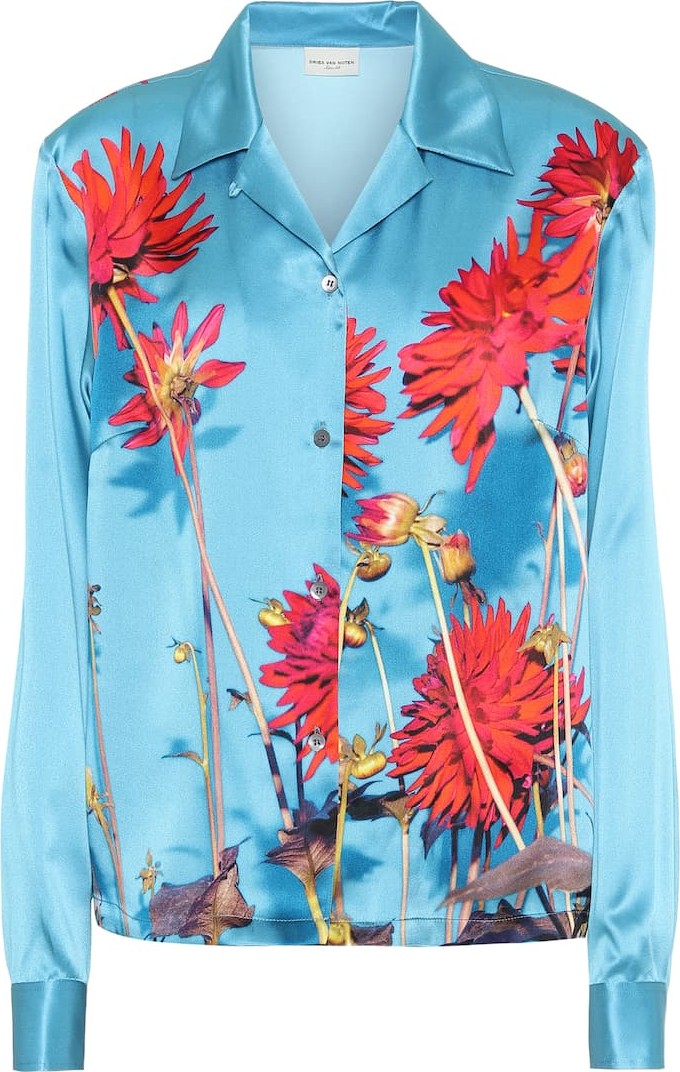 Dries Van Noten Floral silk-satin shirt