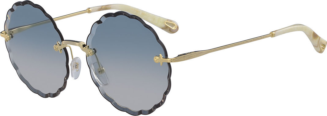 Chloe Rosie Rimless Scalloped Sunglasses