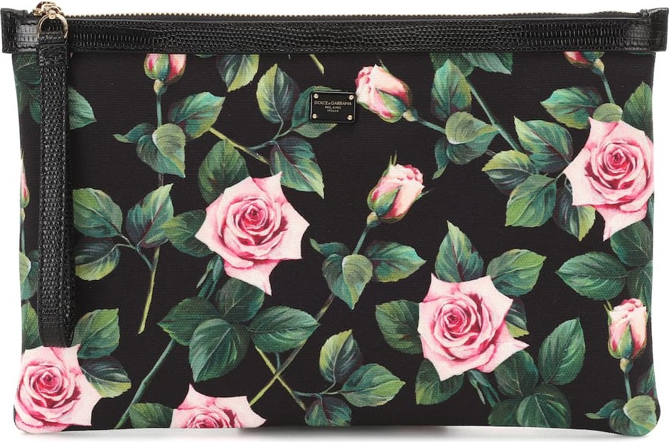 Dolce & Gabbana Floral canvas pouch
