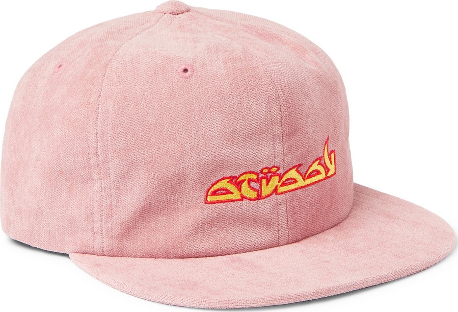 Stussy Logo-Embroidered Velvet Baseball Cap