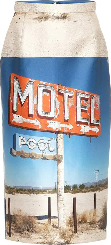 N°21 Printed satin pencil skirt