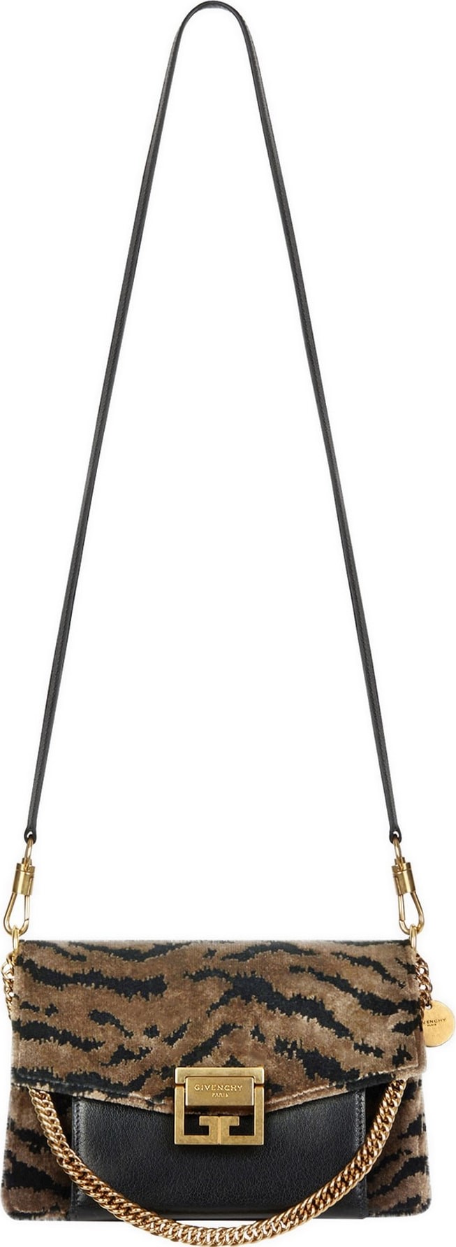 Givenchy GV3 Zebra Jacquard & Leather Crossbody Bag