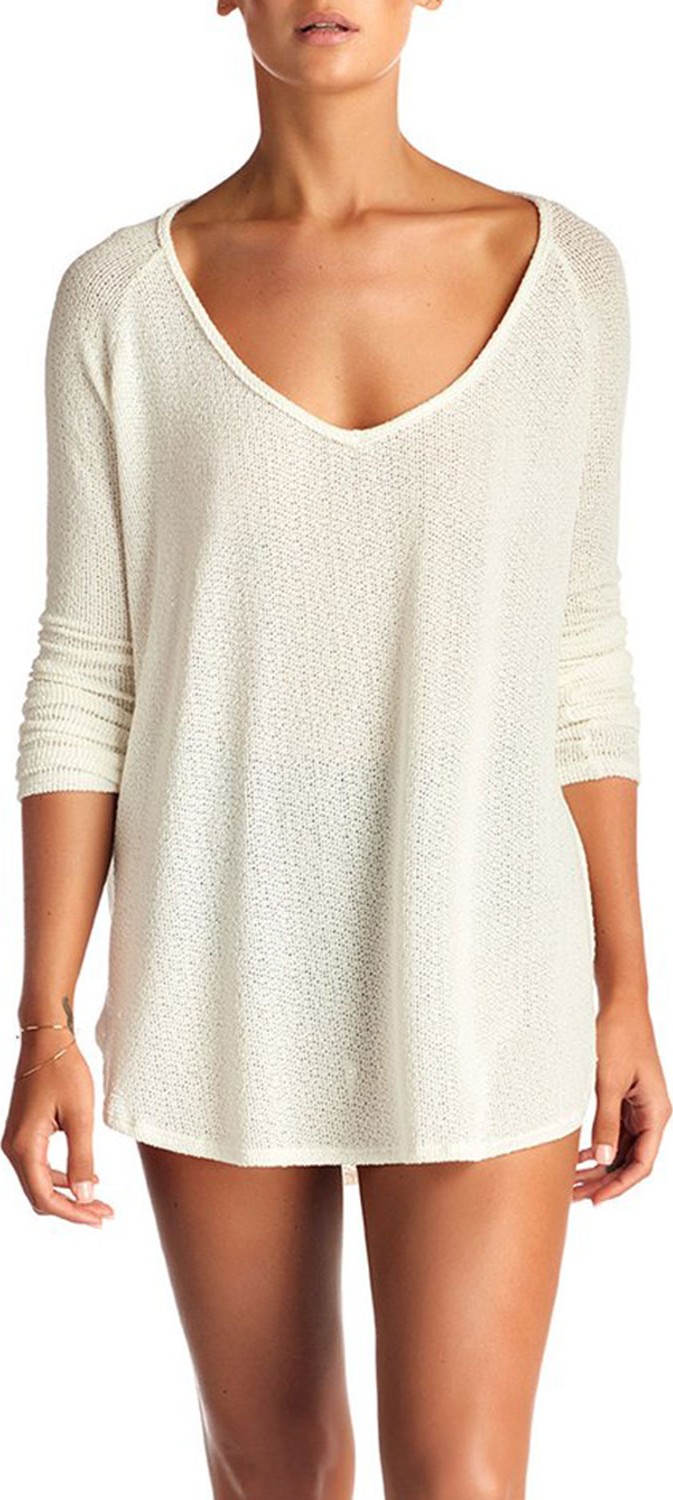 Vitamin A Drifter Beach Sweater Coverup  Cream