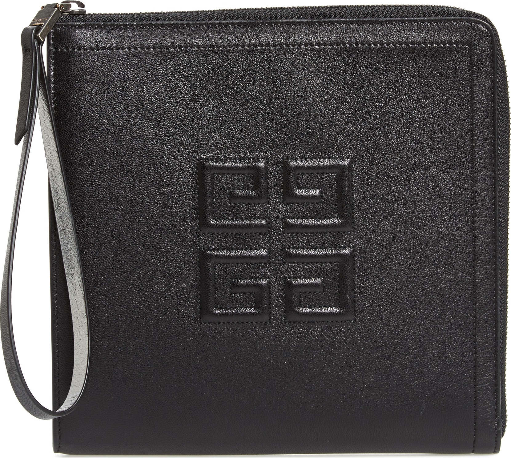 Givenchy Emblem Square Lambskin Leather Clutch