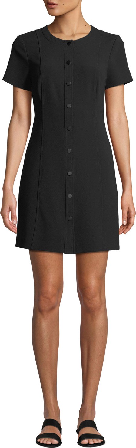 Theory Easy Snap-Front Shift Dress