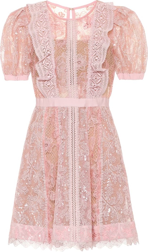 Self Portrait Floral-lace minidress