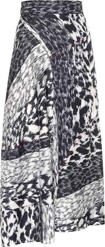 Victoria Beckham Printed silk midi skirt