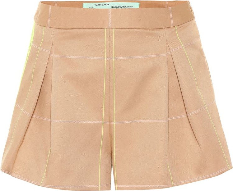 Off White Checked cotton-blend shorts