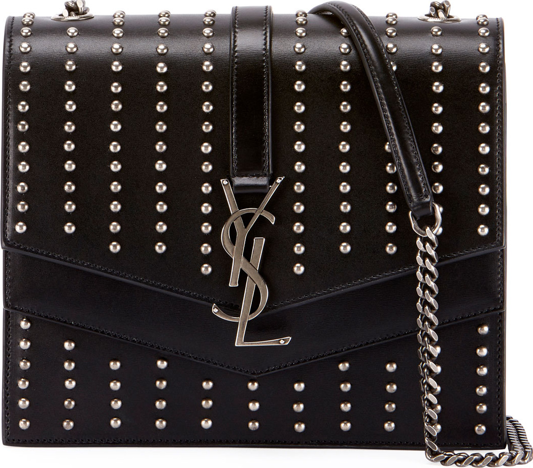 Saint Laurent Sulpice Monogram Triple-Flap Leather Crossbody Bag