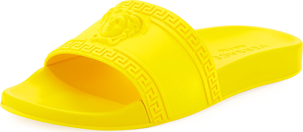 Versace Men's Medusa & Greek Key Shower Slide Sandal