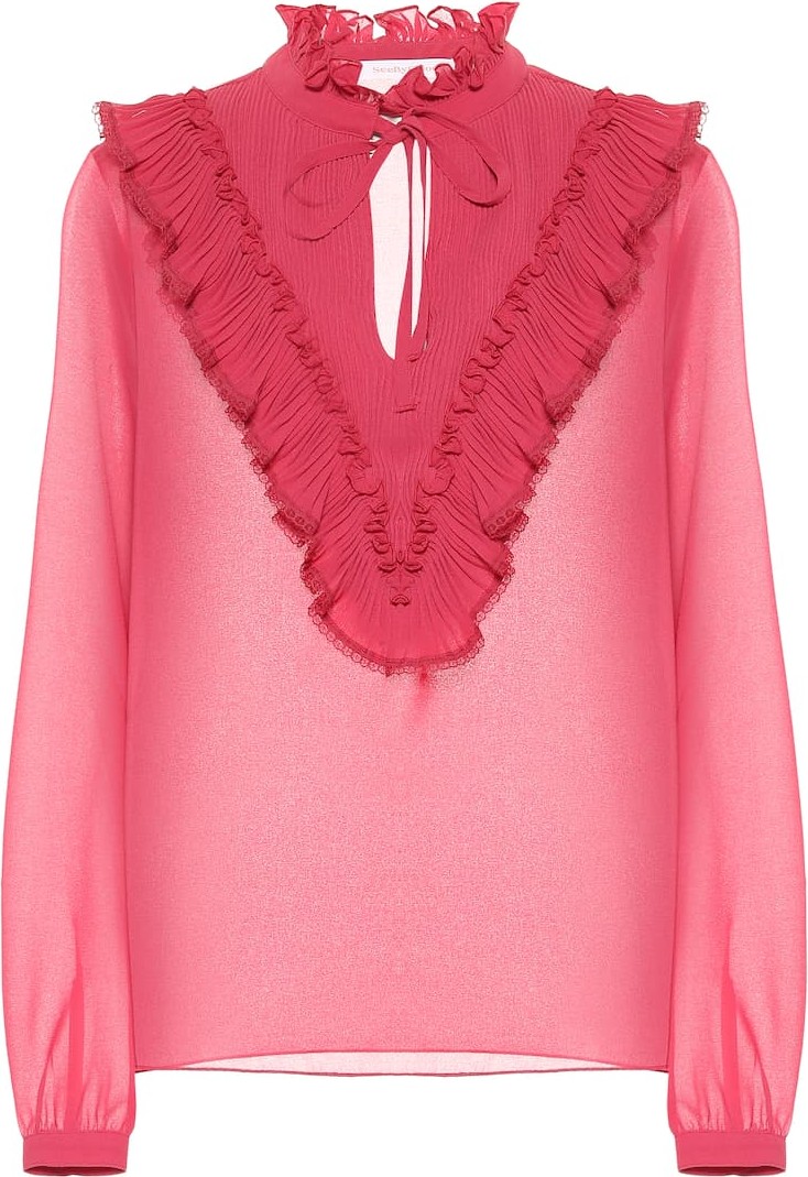 See By Chloé Ruffled georgette blouse