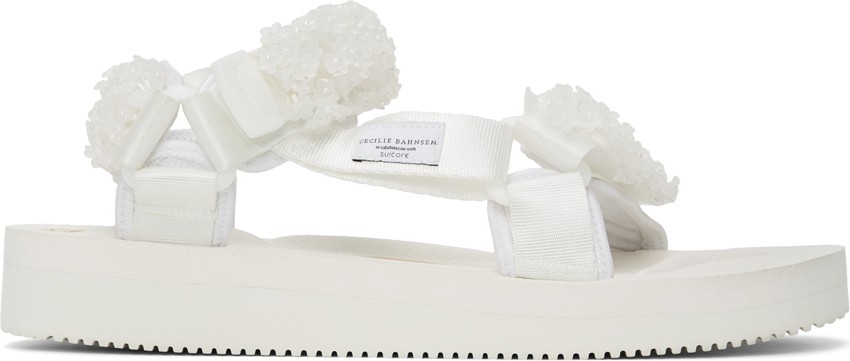 Cecilie Bahnsen White Suicoke Edition Maria Beaded Sandals