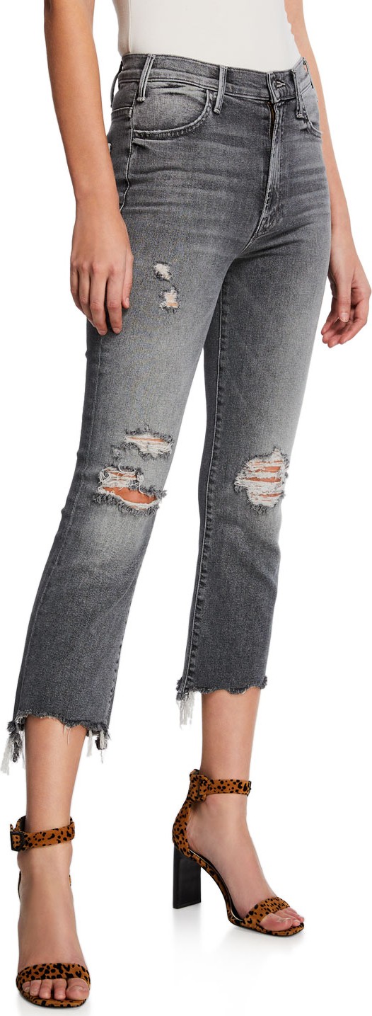 MOTHER The Hustler Crop Step Chewed-Hem Jeans