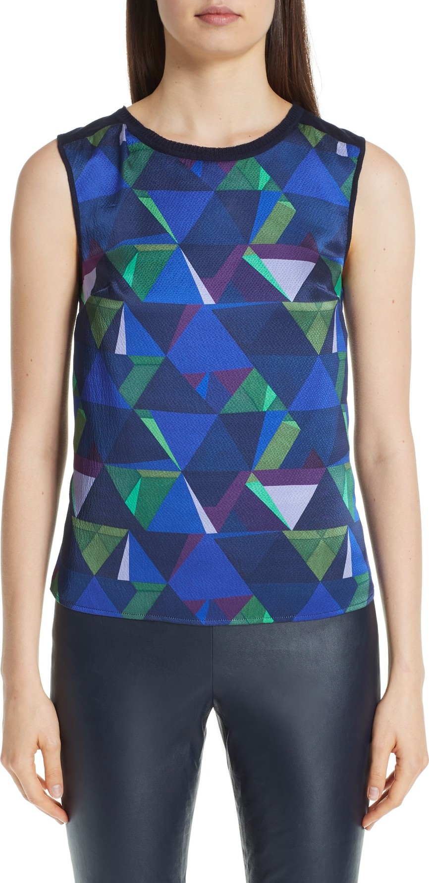 St. John Jersey & Silk Shell