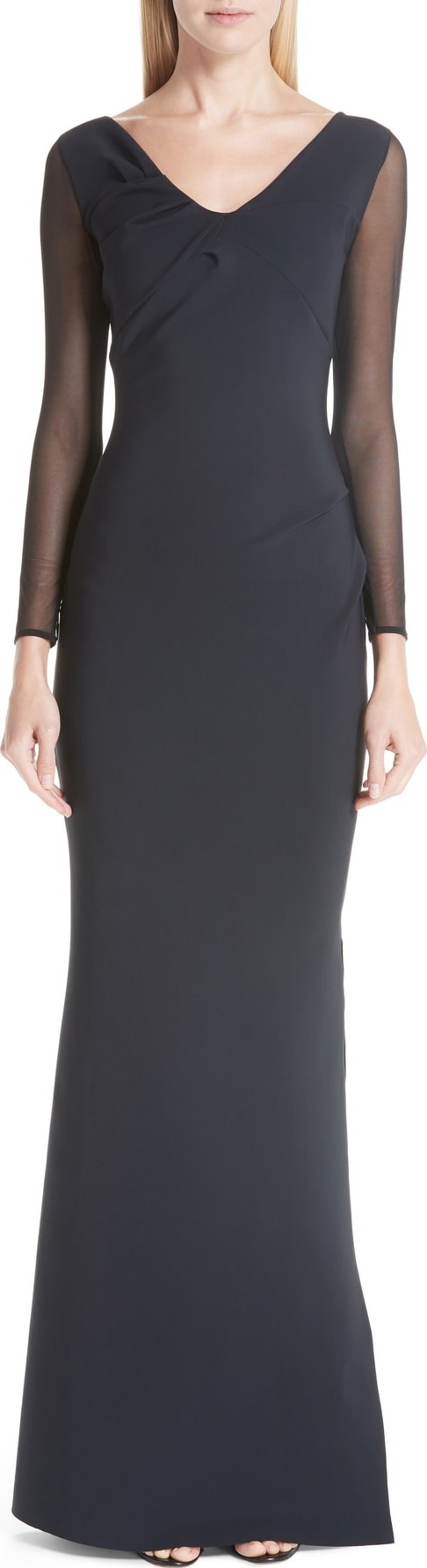 La Petite Robe di Chiara Boni Bilgi Illusion Sleeve Gown