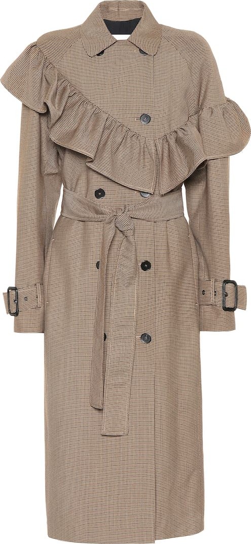 MSGM Checked wool-blend coat