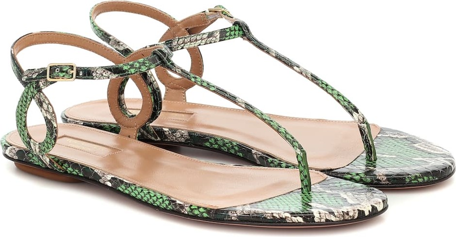 Aquazzura Almost Bare snakeskin sandals