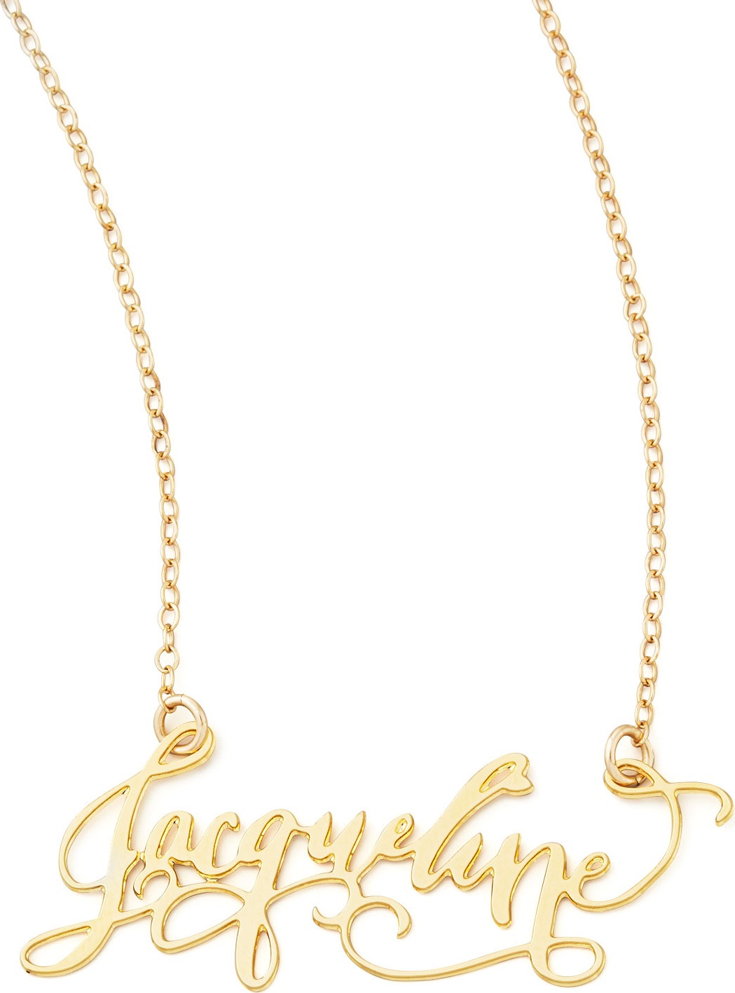 Brevity Personalized Gold-Plate Calligraphy Necklace