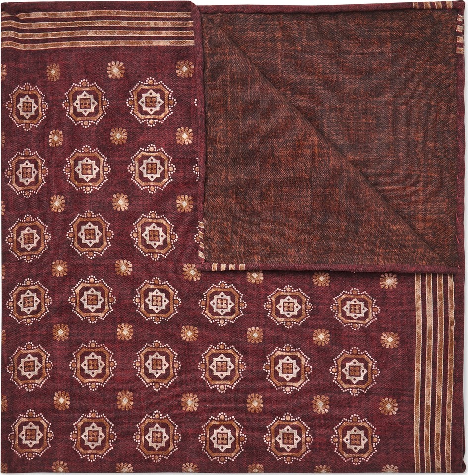 Brunello Cucinelli Printed Silk Pocket Square