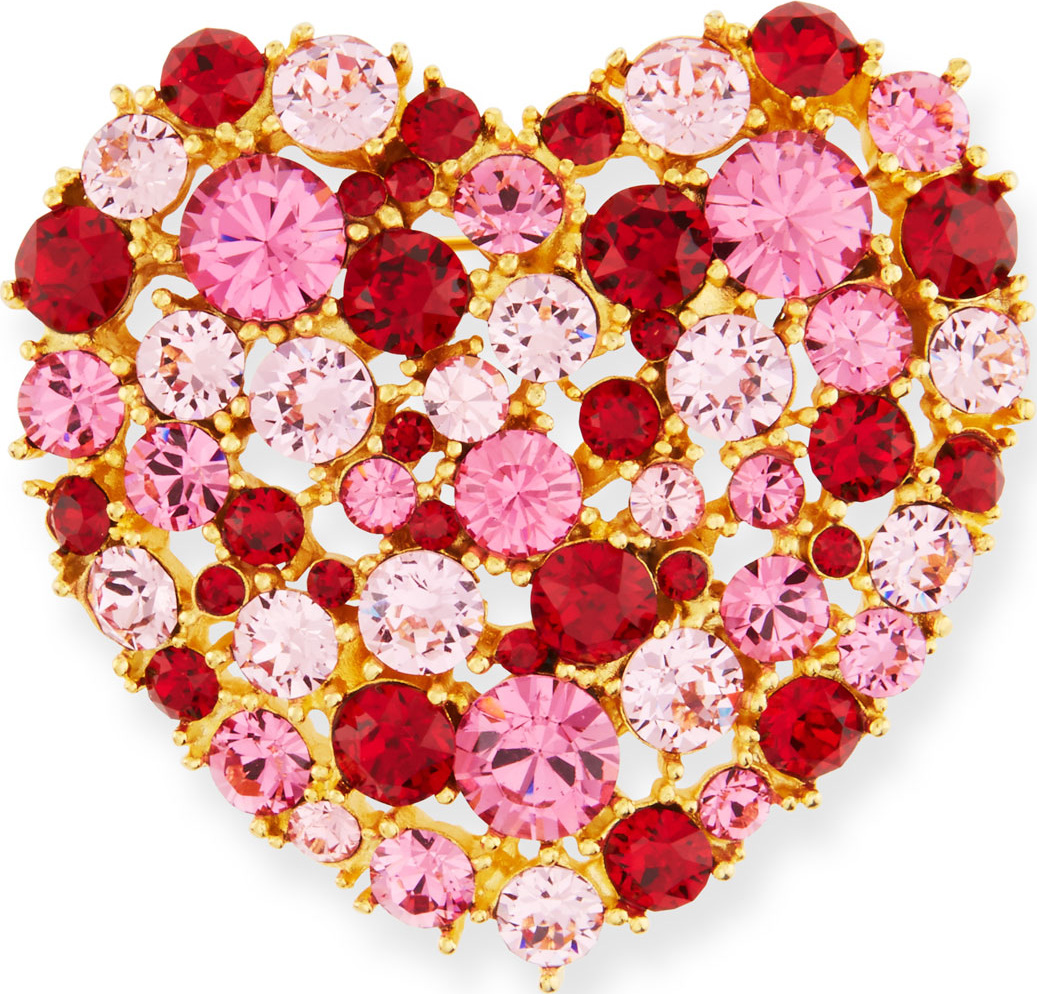 Kenneth Jay Lane Crystal Heart Pin