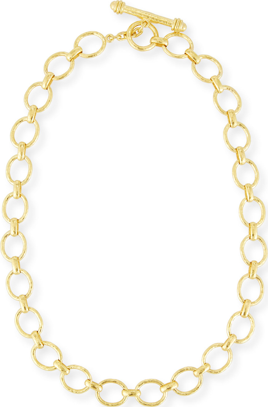 Elizabeth Locke Positano Link Necklace in 18K Gold, 17"