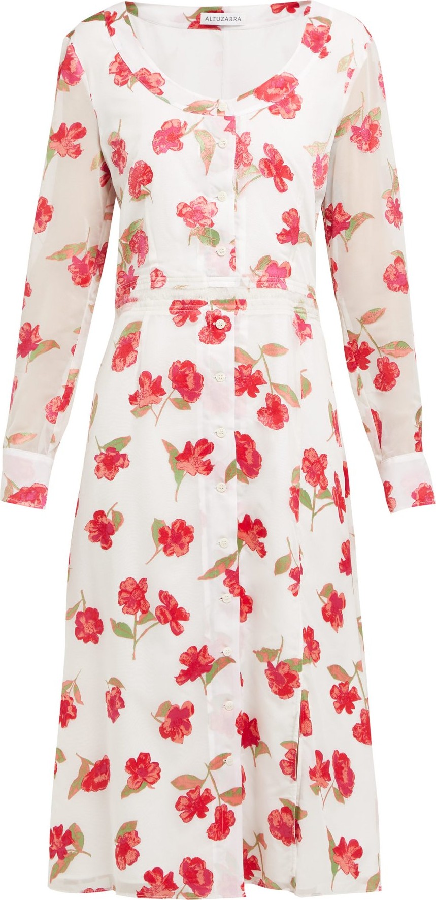 Altuzarra Livia poppy-devoré waistband midi dress