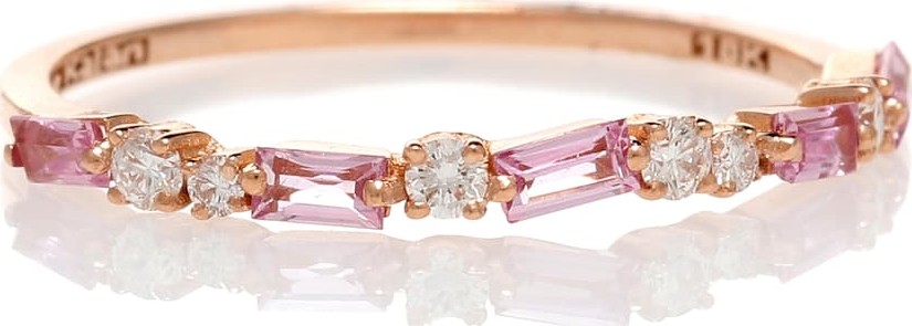Suzanne Kalan 18kt rose gold ring with pink sapphires and diamonds