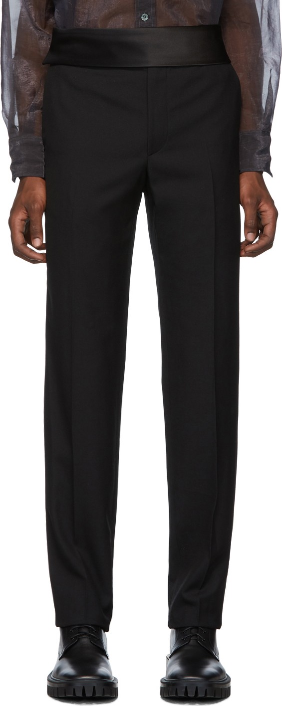 Helmut Lang Black Cummerbund Trousers