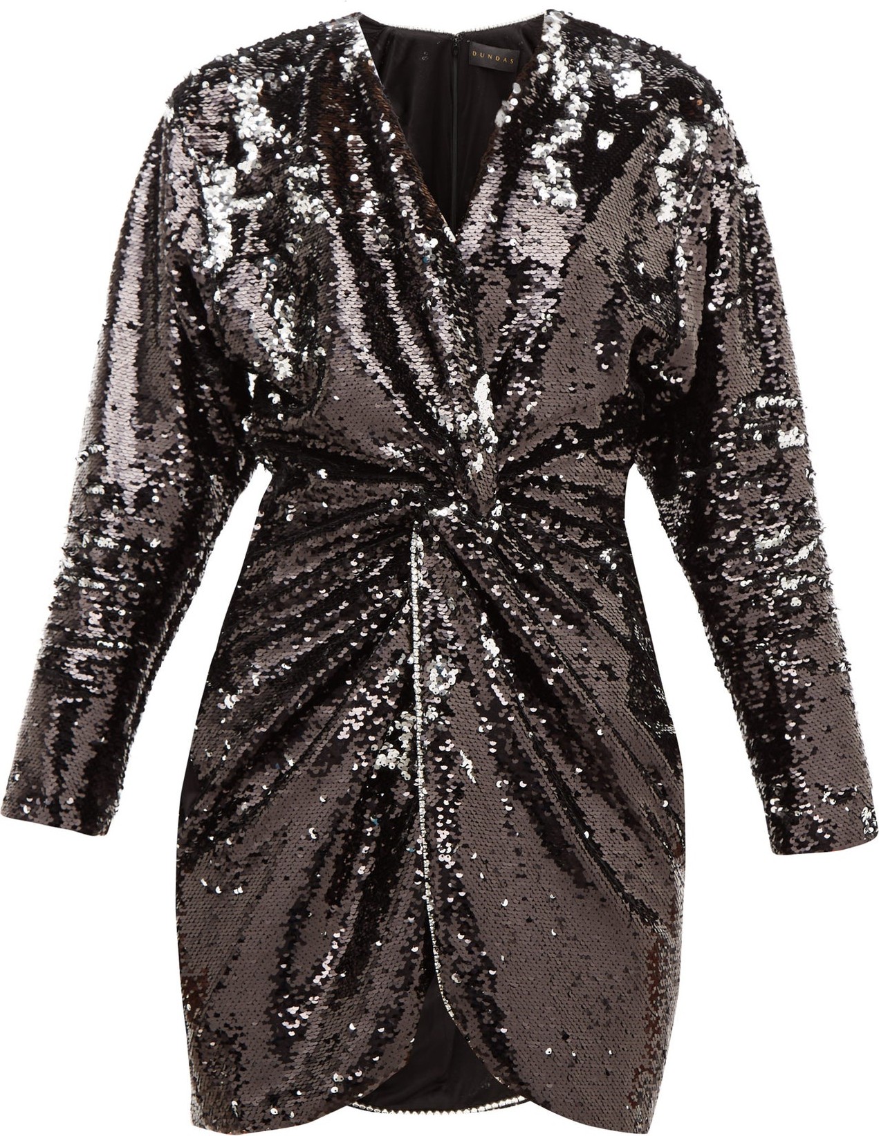 Dundas Crystal-trim flip-sequinned jersey mini dress