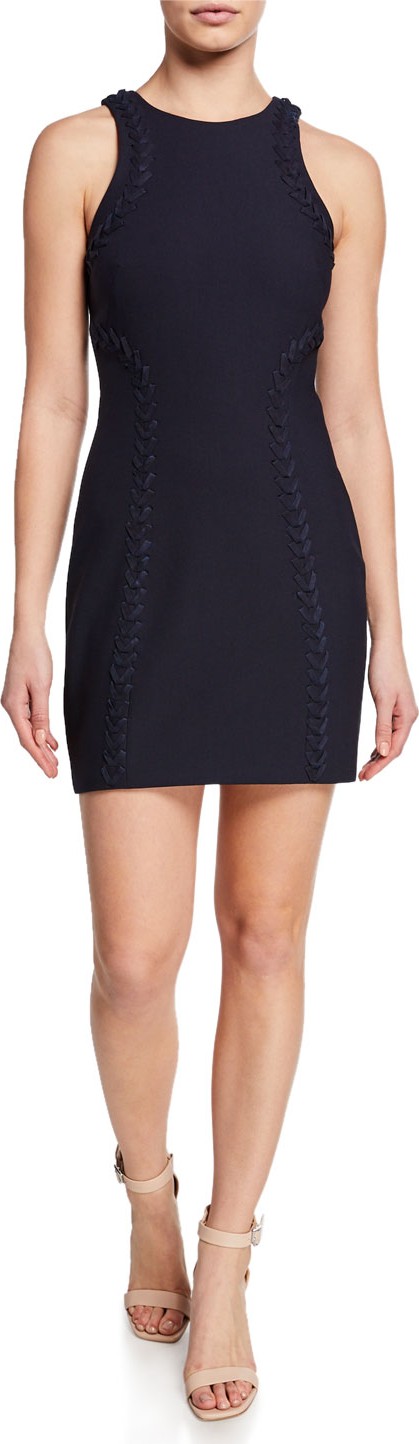 Cinq A Sept Alison Sleeveless Braided Racerback Mini Dress