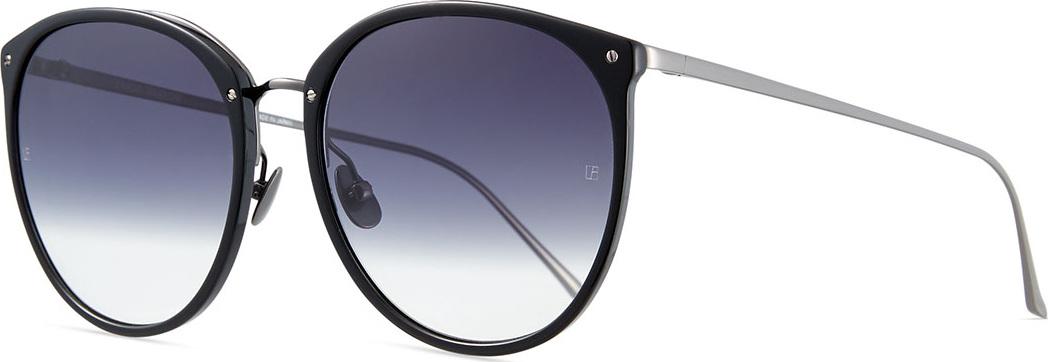 Linda Farrow Acetate & Titanium Gradient Butterfly Sunglasses