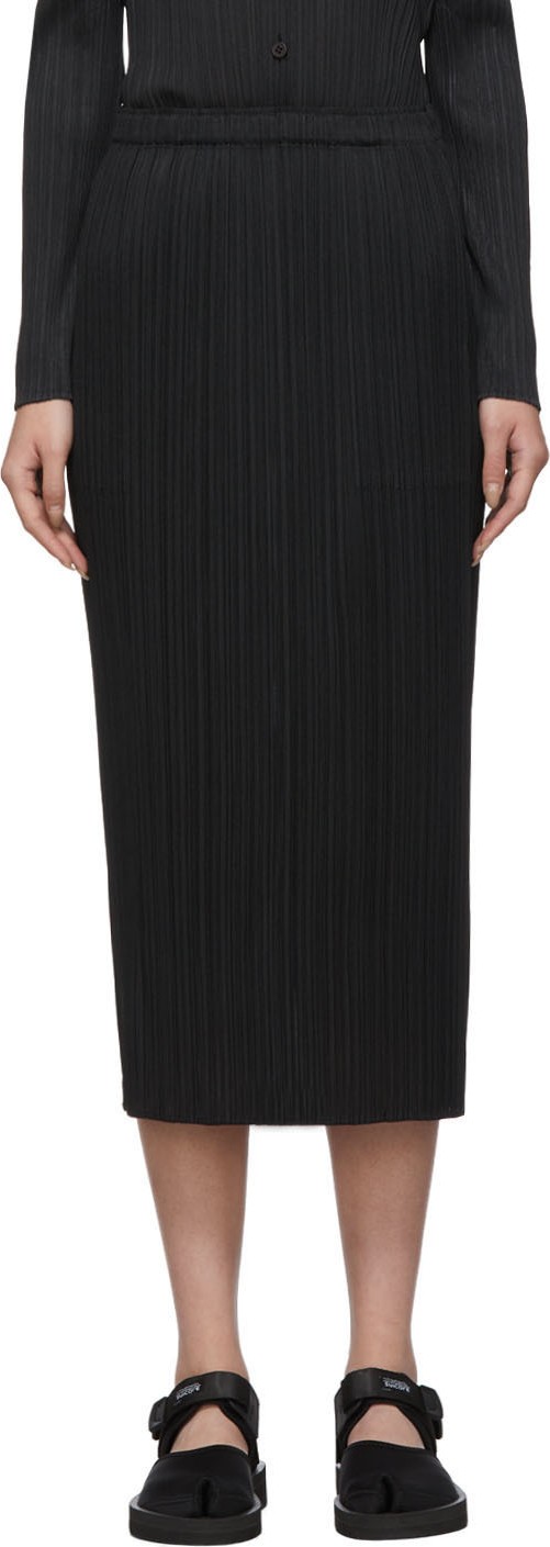 Pleats Please By Issey Miyake Black Pleats Basics Skirt