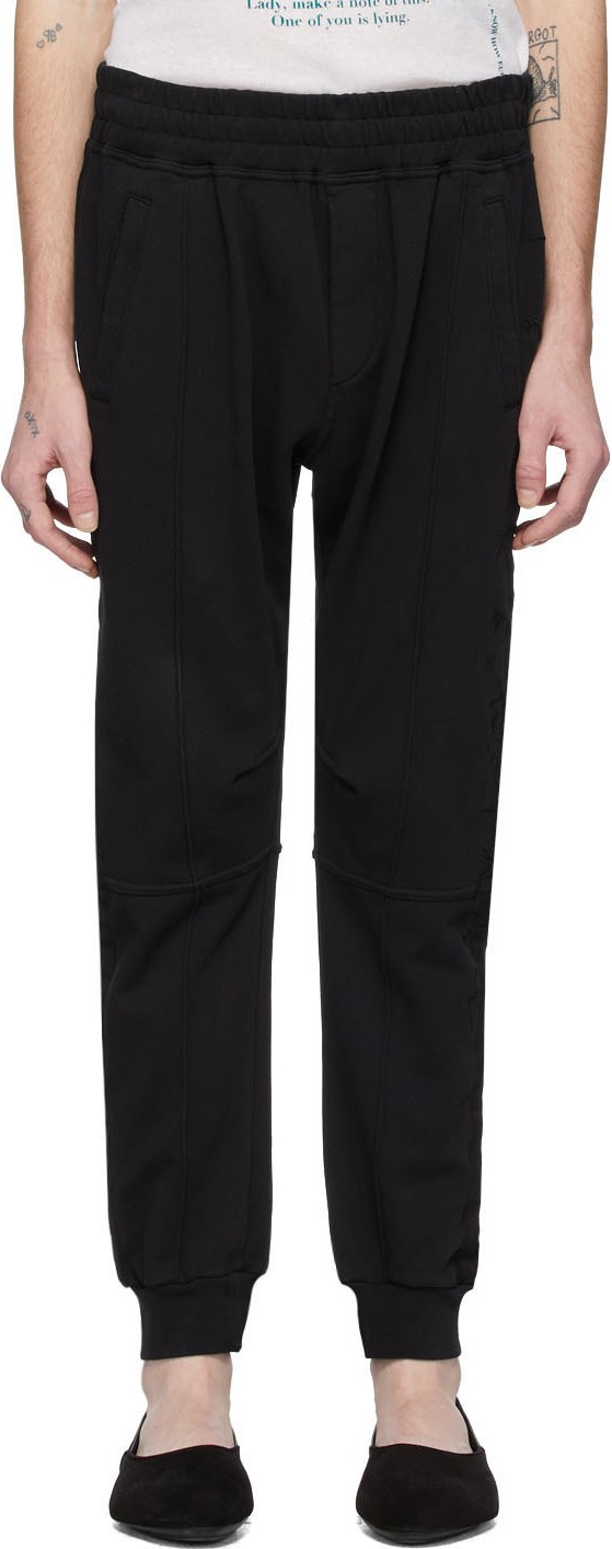 Haider Ackermann Black Embroidered Jogging Lounge Pants