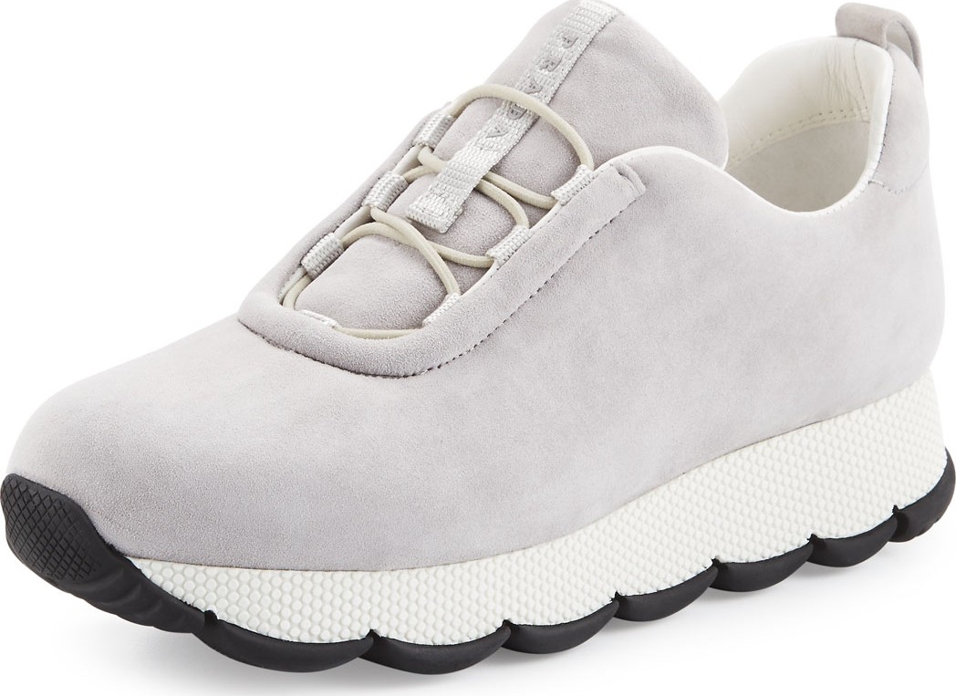 Prada Suede Stretch-Vamp 35mm Sneakers