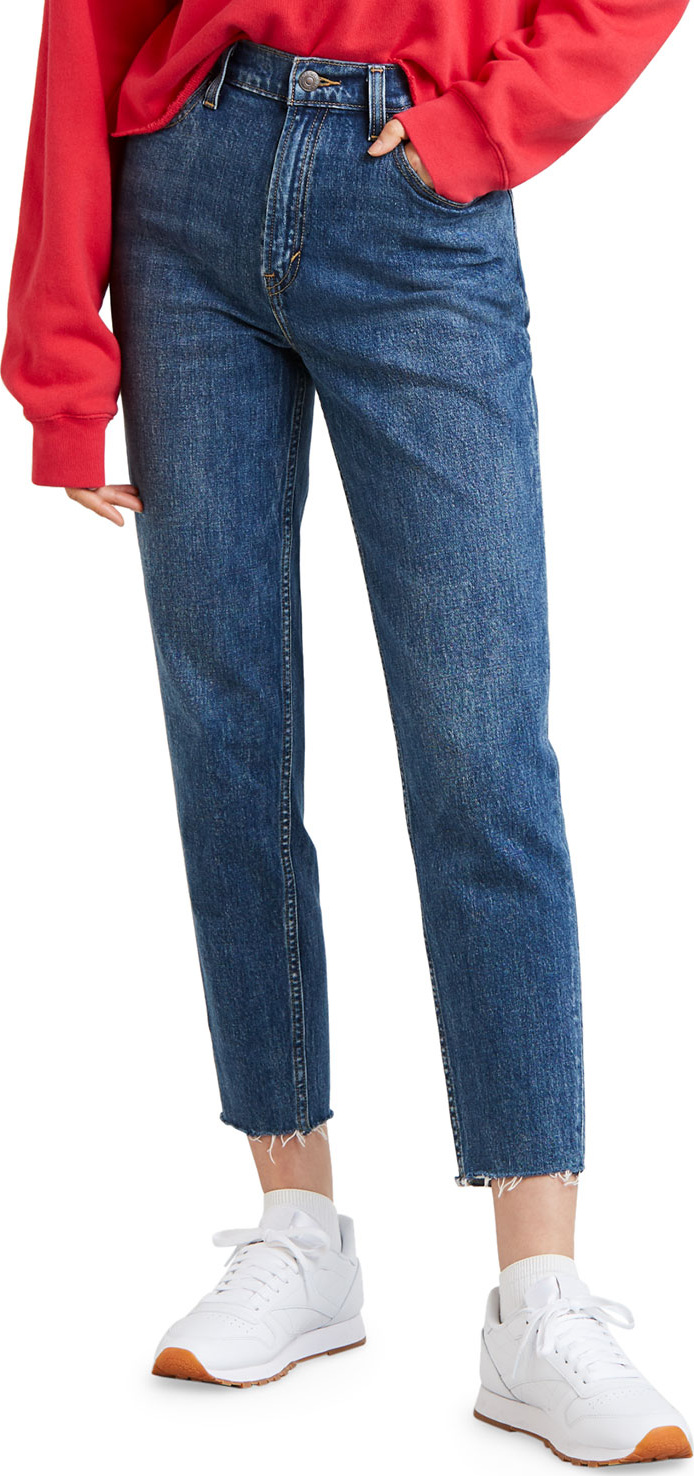 LEVI’S High-Waist Straight-Leg Cropped Mom Jeans
